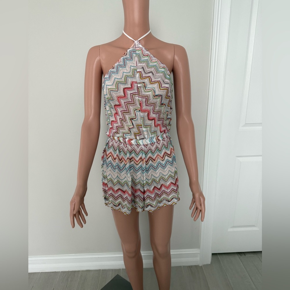 Missoni Multicolor Chevron Knit Romper